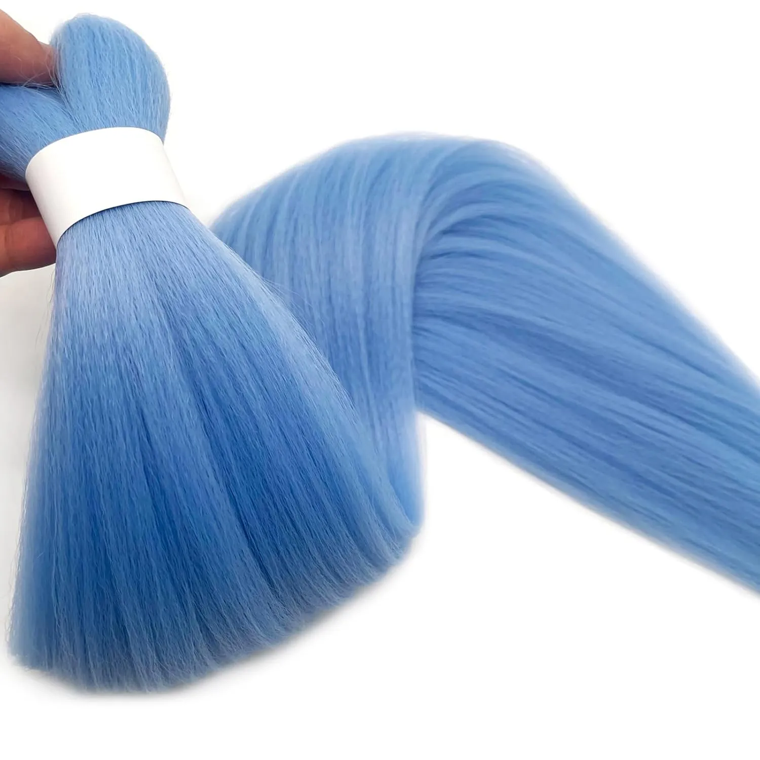 Light Blue Braiding Hair Pre Stretched with Boho Braids Blue Curly Deep Ocean Wave Crochet Hair Natural Color Synthetic Knotless Boho Braiding Hair for Bohemian Braids 5 Packs