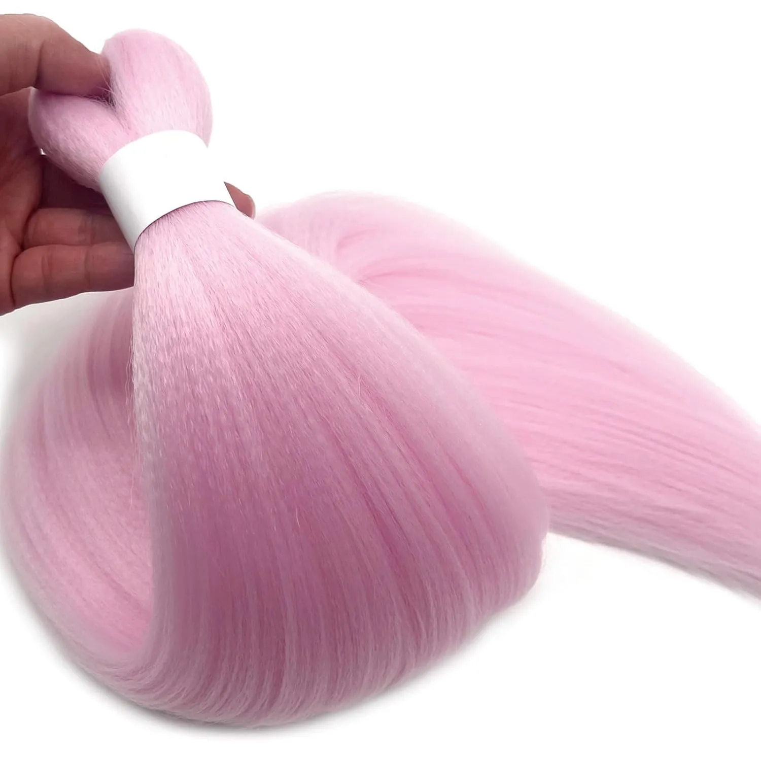 Light Pink Braiding Hair Pre Stretched with Micro Bohemian Ocean Wave Wavy Braiding Hair Pink Knotless Deep Wave Crochet Curly Hair Extensions for Boho Braids (5 Packs)