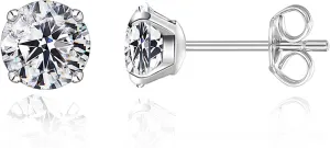 Limerencia Hypoallergenic G23 Titanium Earrings, F136 Implant Grade Pure Titanium, Suitable for Sensitive Ears with Birthstone Crystals CZ Simulated Diamonds