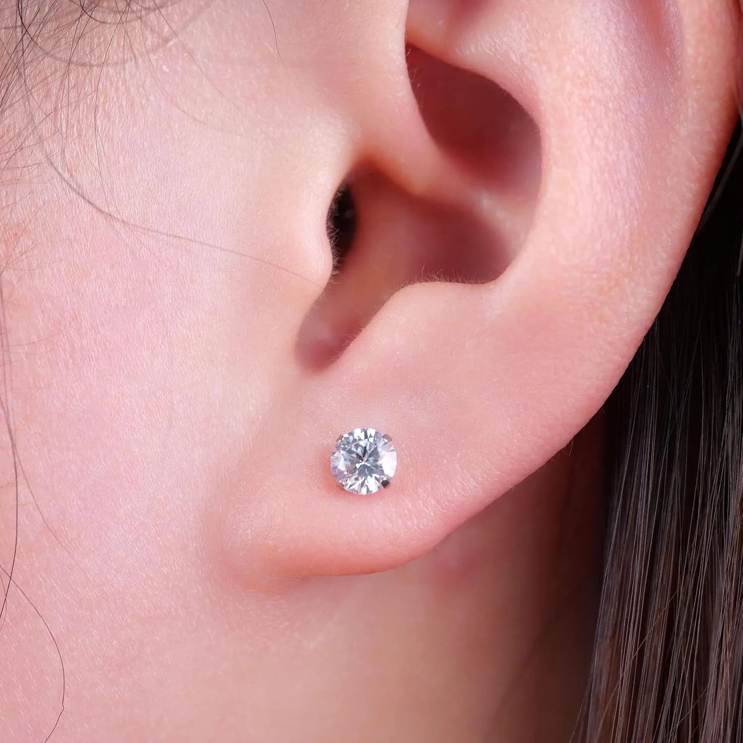 Limerencia Hypoallergenic G23 Titanium Earrings, F136 Implant Grade Pure Titanium, Suitable for Sensitive Ears with Birthstone Crystals CZ Simulated Diamonds