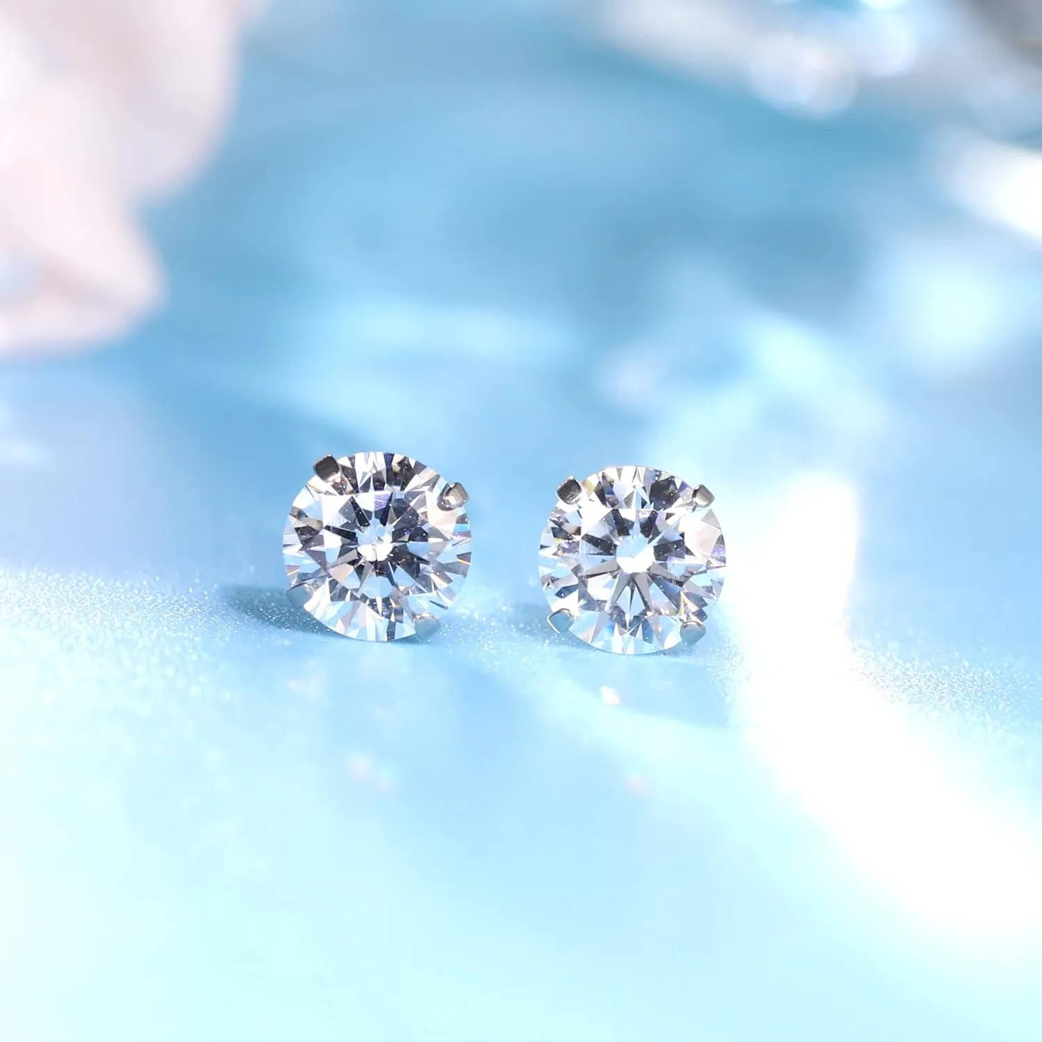 Limerencia Hypoallergenic G23 Titanium Earrings, F136 Implant Grade Pure Titanium, Suitable for Sensitive Ears with Birthstone Crystals CZ Simulated Diamonds