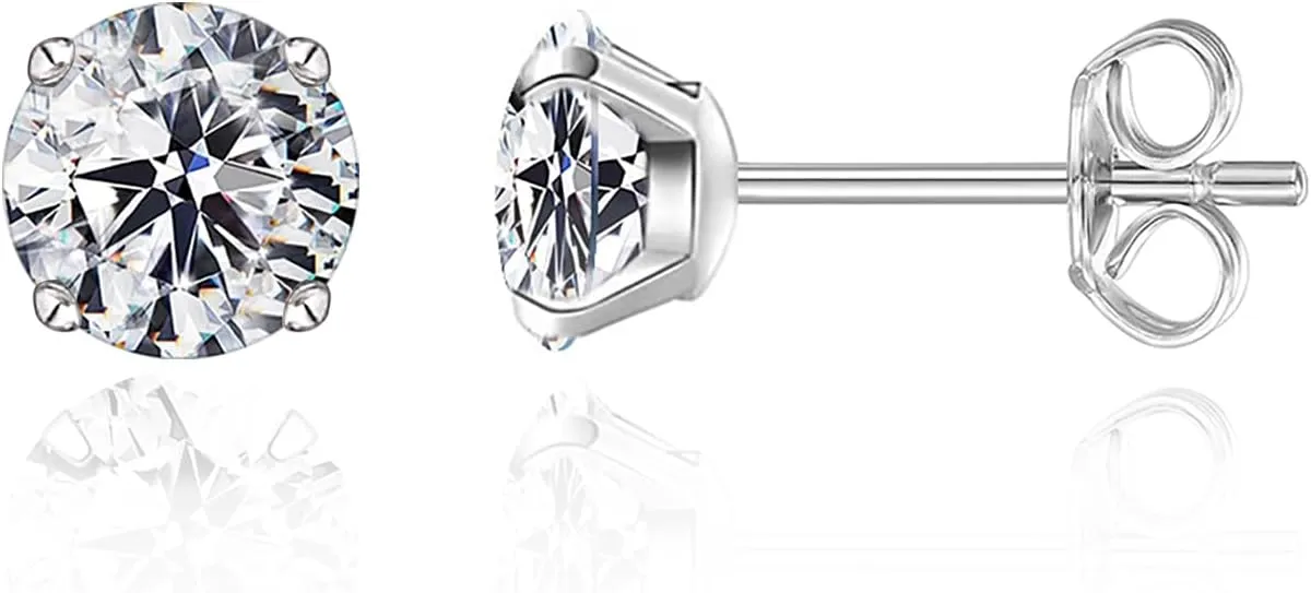 Limerencia Hypoallergenic G23 Titanium Earrings, F136 Implant Grade Pure Titanium, Suitable for Sensitive Ears with Birthstone Crystals CZ Simulated Diamonds