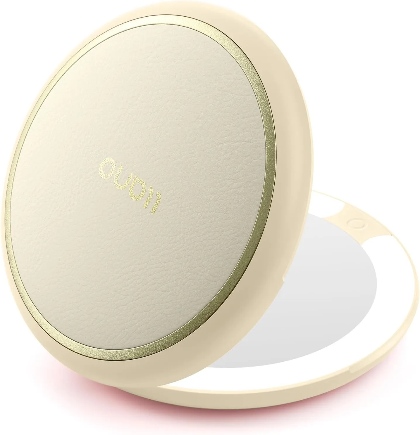 llano Compact Mirror, Lighted Travel Makeup Mirror with 1X/2X Magnifying Double Sided Dimmable Portable Pocket Mirror for Handbag and Pocket,Foldable Compact Mirror 3.6"L x 0.8"W, USB Charging(Yellow)