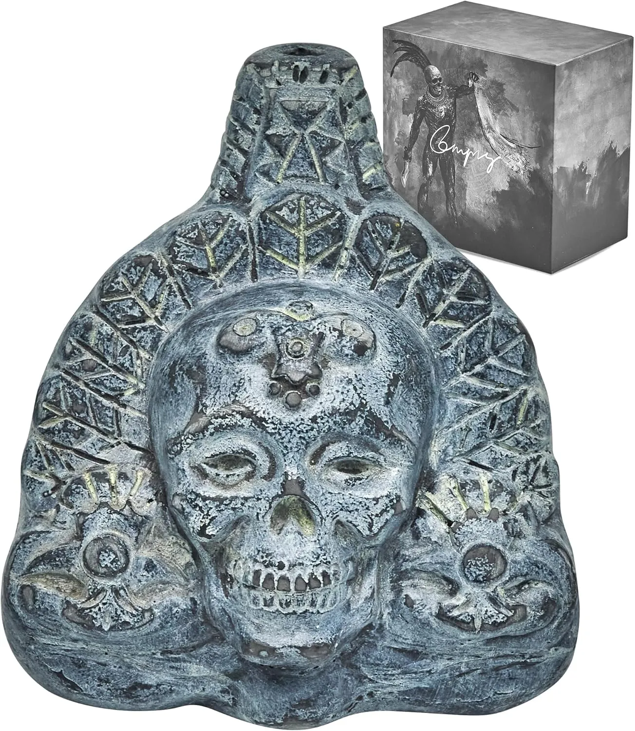 Loudest Screaming Aztec Death Whistles - Blood Curtling Human Cry at 125 Decibels, Collectible Aztec Skull Art & Decor, Bone Gray, For Halloween & Outdoors by CMPSG