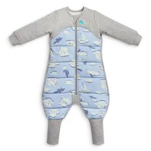 Love to Dream Extra Warm Baby Sleep Suit (12-24 Mo), Super Soft Temp Regulating Sleeping Sack, 3.5TOG Warm Wearable Blanket, Blue