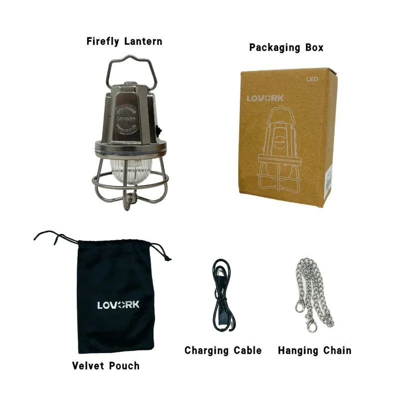 LOVORK Firefly | Vintage LED Camping Lantern – Adjustable Modes, Long Battery Life