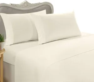 Luxurious 6-Piece Twin Size Goose Down Bed-in-a-Bag, Cream Solid/Plain, 1000 Thread Count 100% Egyptian Cotton Bed in A Bag Set - Includes 1000TC 3pc Sheet Set, 2pc Duvet Set & 1 Goose Down Comforter