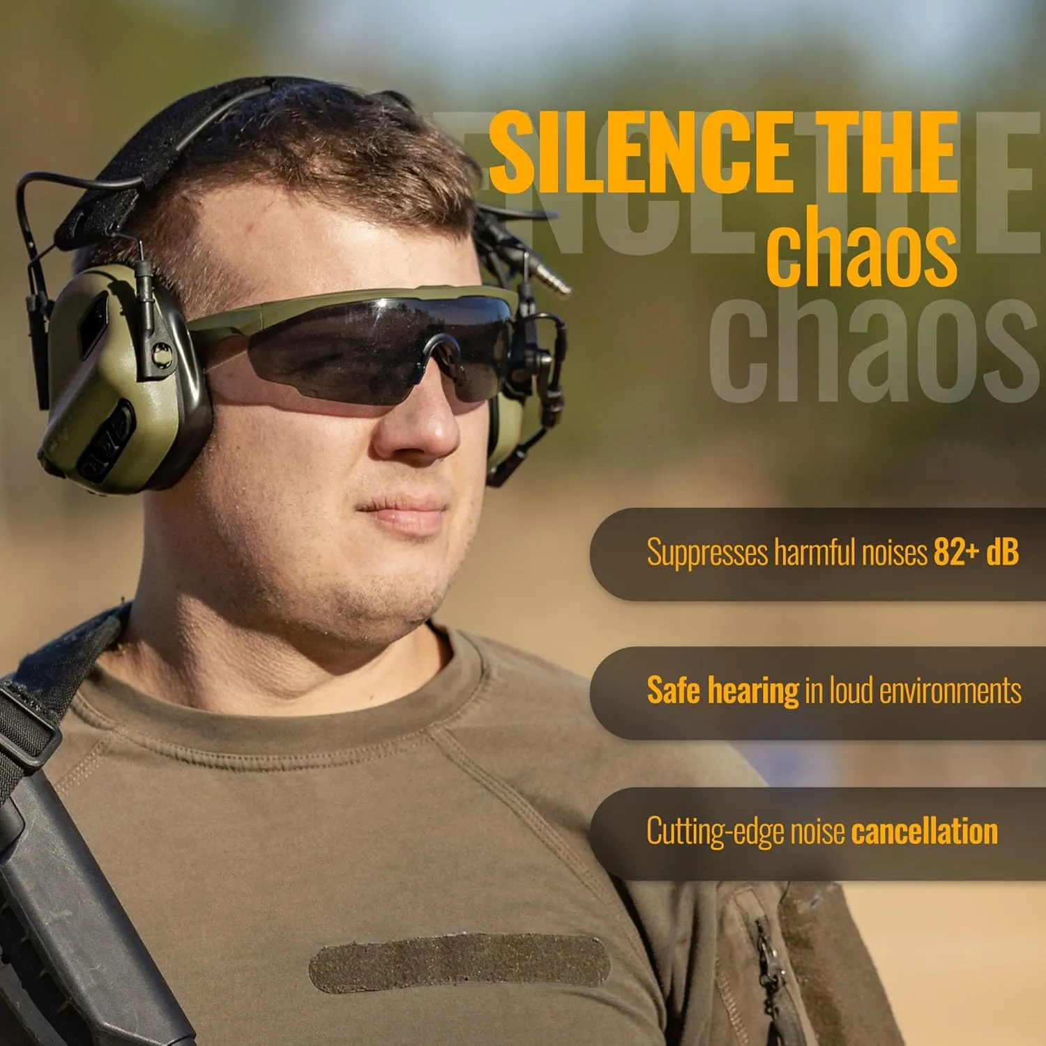 M32 PLUS 2024 Version Tactical Headset Hunting & Shooting Earmuffs with Microphone, Sound Amplification, Nato TP120 Jacket, Green