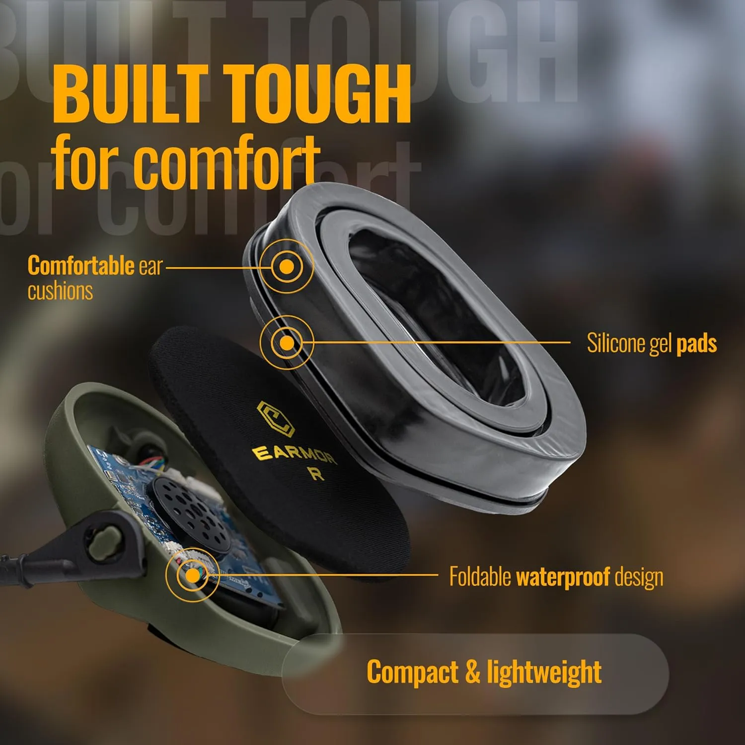 M32 PLUS 2024 Version Tactical Headset Hunting & Shooting Earmuffs with Microphone, Sound Amplification, Nato TP120 Jacket, Green