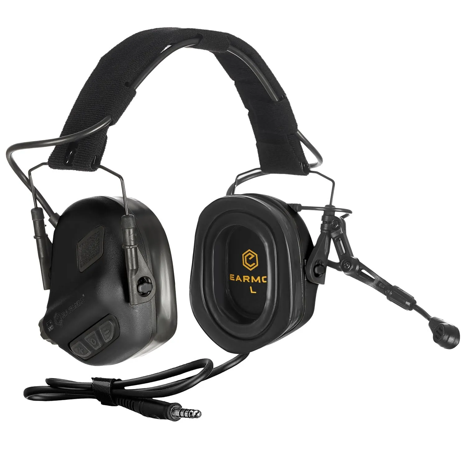 M32 PLUS Tactical Headset for Helmet - Noise Canceling Headphones with mic for Shooting & Hunting Earmuffs, Nato TP120 Jacket Black