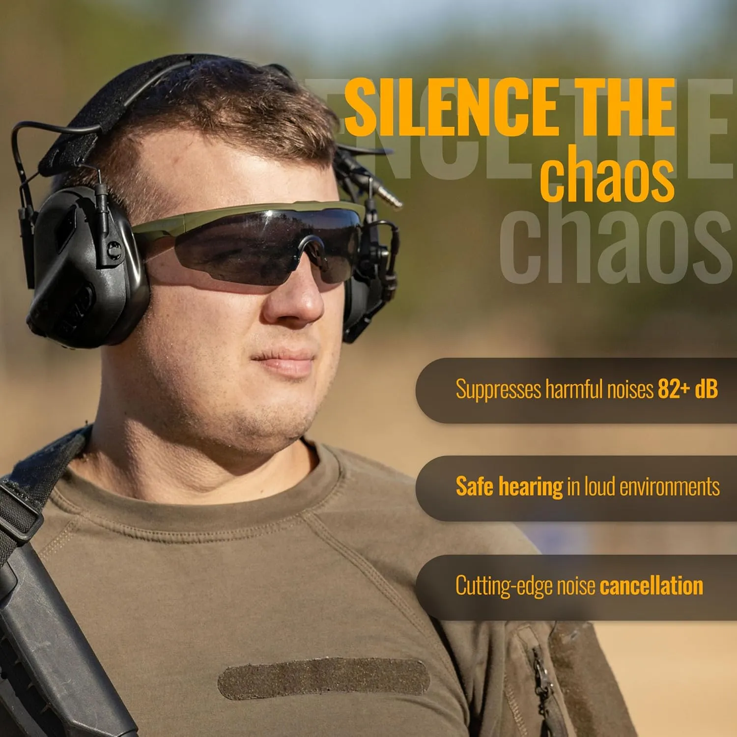 M32 PLUS Tactical Headset for Helmet - Noise Canceling Headphones with mic for Shooting & Hunting Earmuffs, Nato TP120 Jacket Black