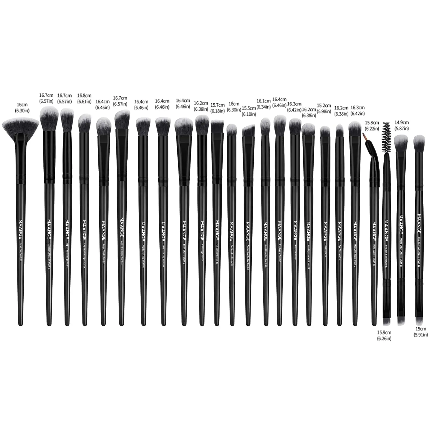 MAANGE Makeup Brushes, 41 Pcs Premium Synthetic Makeup Brush Set Contour Blush Concealers Eye Shadow Eyeliner Blending Make Up Brush Kit (Black, 41 Piece Set)