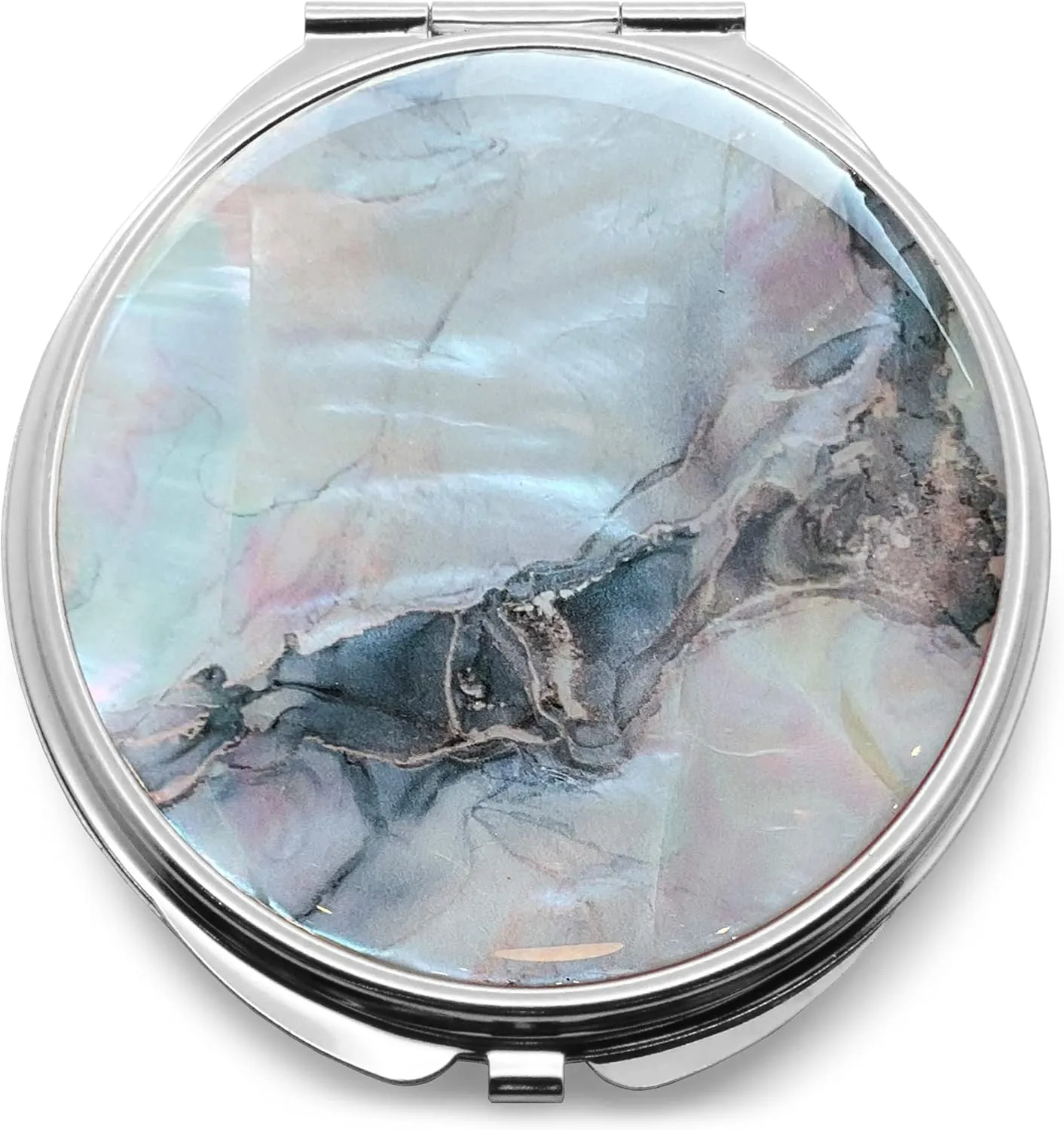 MADDesign Mother of Pearl Compact Makeup Travel Mirror (Marble Gold)