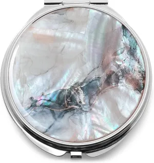 MADDesign Mother of Pearl Compact Makeup Travel Mirror (Marble Gold)