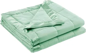 Madison Park Windom Down Alternative Blanket, Premium 3M Scotchgard Moisture Wicking Treatment, Lightweight and Soft Bed Cover For All Season, Satin Trim, Seafoam Full/Queen