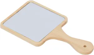 MaGiLL Mirror 1Pc Mirror Portable Square Wood Vintage Hand Mirror Make Up Mirrors with Handle for Beauty Salon Dressing Small Mirror