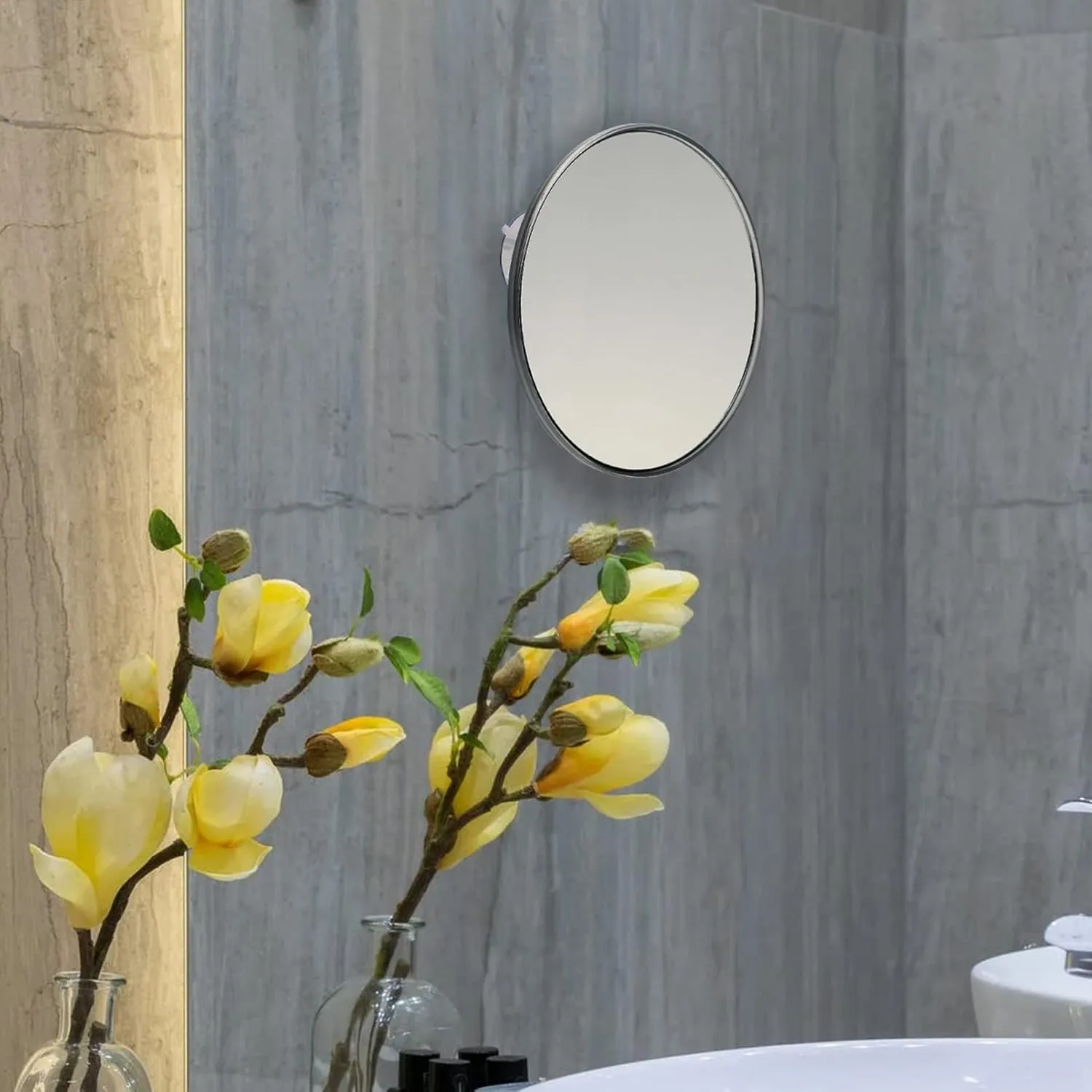 Magnifying Mirror Magnifying Mirror 20X Shower Mirror Wall Mounted Magnifying Mirror Vanity Mirror with Suction Cups for Makeup Tool, 5. 8inch Silver Magnifying Travel Mirror