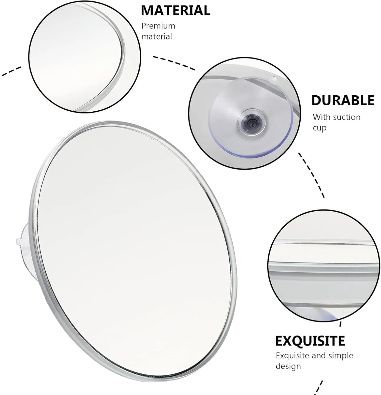 Magnifying Mirror Magnifying Mirror 20X Shower Mirror Wall Mounted Magnifying Mirror Vanity Mirror with Suction Cups for Makeup Tool, 5. 8inch Silver Magnifying Travel Mirror