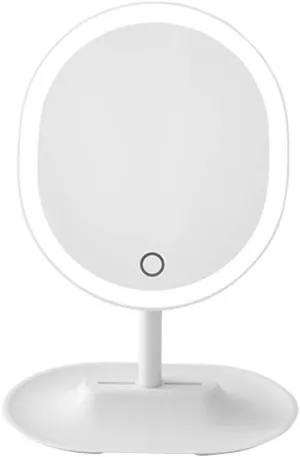 Magnifying Mirror with Light 5X,Lighted Makeup Mirror,3 Color Lighting Modes and Dimmable Makeup Mirror with Lights, Dimmable Touch Screen Desk Mirror Tabletop (Color : Pink)