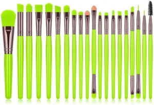 Make Up Brushes Set Makeup Brush Set 20 Pieces for Blush Loose Powder Eyeshadow Lip and Eyelashes Makeup Tools Set(Green)