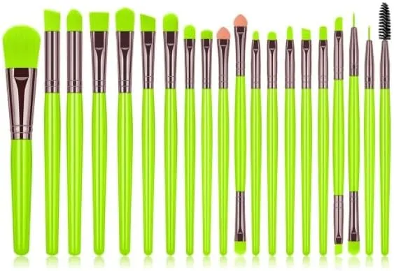 Make Up Brushes Set Makeup Brush Set 20 Pieces for Blush Loose Powder Eyeshadow Lip and Eyelashes Makeup Tools Set(Green)