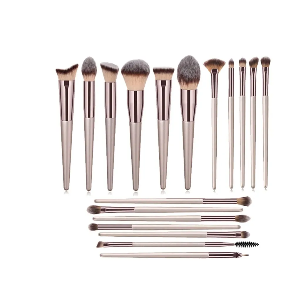 Makeup Brush Set 18 Pcs Foundation Powder Concealers Eye shadows Blush Makeup Brush Champagne Brushes with Holder(18pcs,Black)