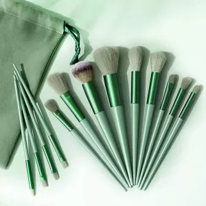 Makeup Brush Set Kit - 13 Pcs Premium Synthetic Kabuki Eye Shadows Make Up Brushes, Eyeliner Brushes Blending Face Powder Blush Cosmetics Brushes Tool Kit Compatible with Travel Makeup Bag