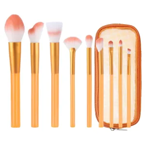 Makeup Brush Set with Organizer Bag, 9 Pcs Synthetic Premium Flat Foundation Brush,Powder Eyeshadow Blending Eyeliner Contour Concealer Brush,Gifts for Women