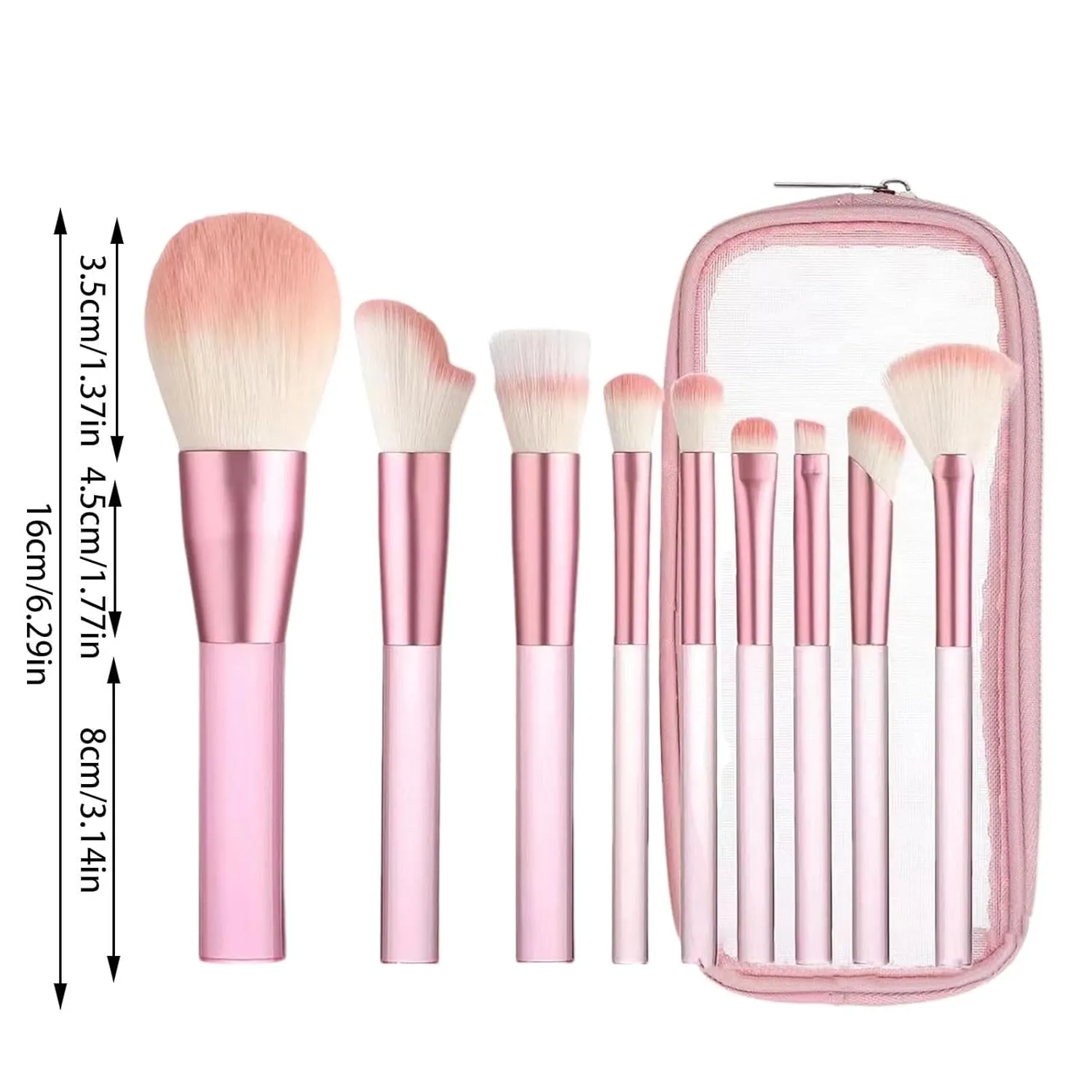 Makeup Brush Set with Storage Case, 9 Pcs Professional Synthetic Foundation Brush,Powder Contour Blending Eyeshadow Concealer Eyeliner Brushes for Makeup,Gifts for Women