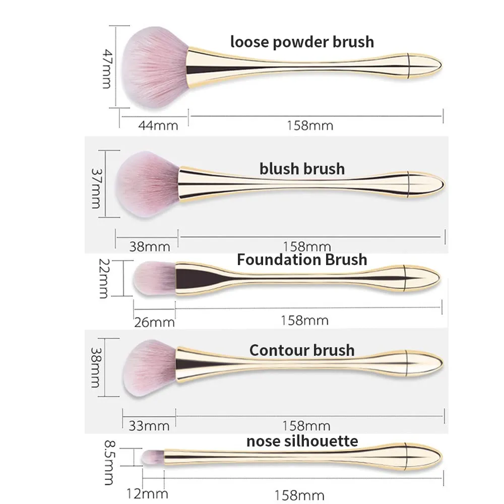 Makeup Brushes Foundation Powder Eye Shadow Makeup Brushes Set Professional 10pcs Makeup Tools Set for cosmetic Beauty Foundation Blush Powder Eyeshadow (Rose Gold 10 Brush Set   Opp Bag)