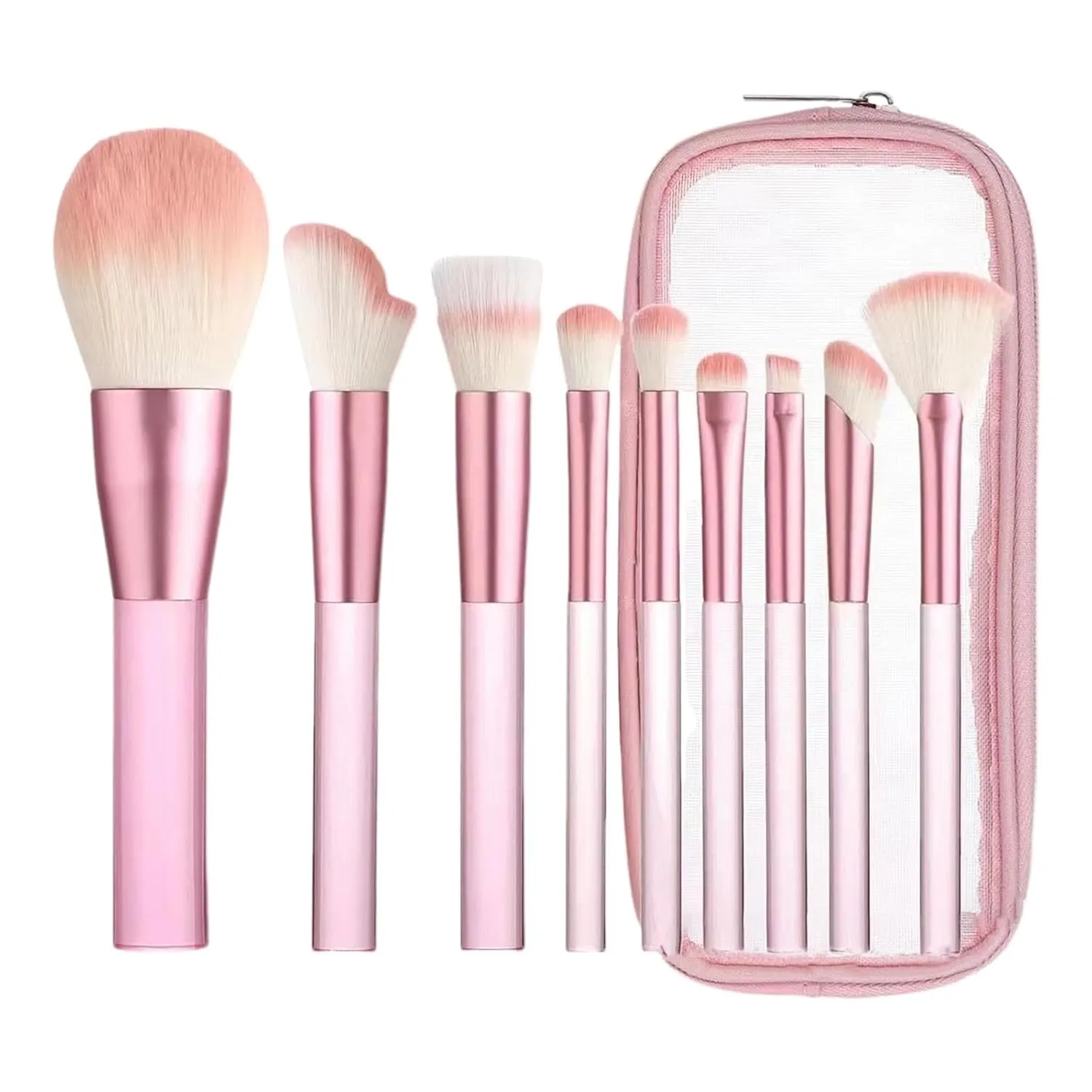 Makeup Brushes with Organizer Bag, 9 Pcs Professional Synthetic Foundation Brush,Contour Concealer Eyeshadow Powder Eyeliner Blending Brush,Birthday Gifts for Women
