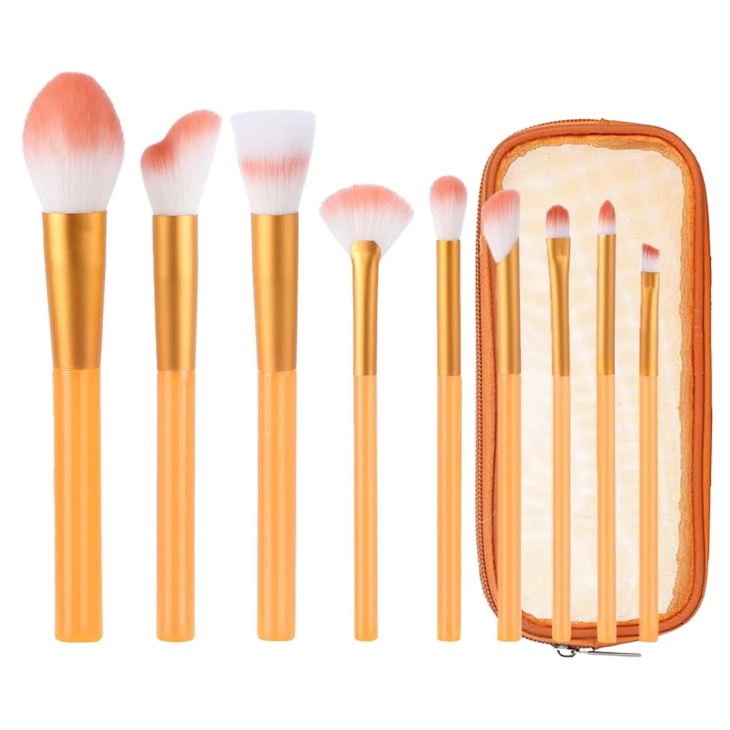 Makeup Brushes with Organizer Bag, 9 Pcs Synthetic Professional Flat Foundation Brush,Contour Blending Concealer Powder Eyeshadow Eyeliner Brushes,Birthday Gifts for Women