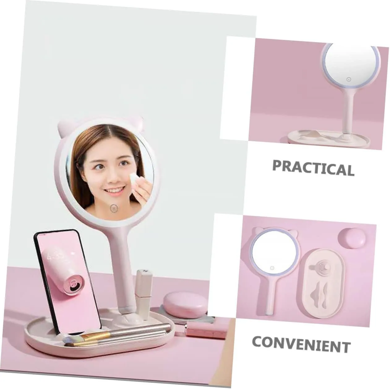 Makeup Light Mirror Led Makeup Mirror Lights Desk Table Portable Compact High Definition