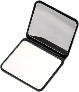 Makeup Mirror Sided Folding Mini Square Makeup Mirror Portable Cosmetic Mirror Compact Mirror Home Vanity Mirror (Black)