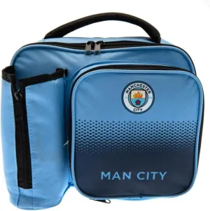 MANCHESTER CITY FC FADE LUNCH BAG WITH BOTTLE HOLDER - FOOTBALL GIFT