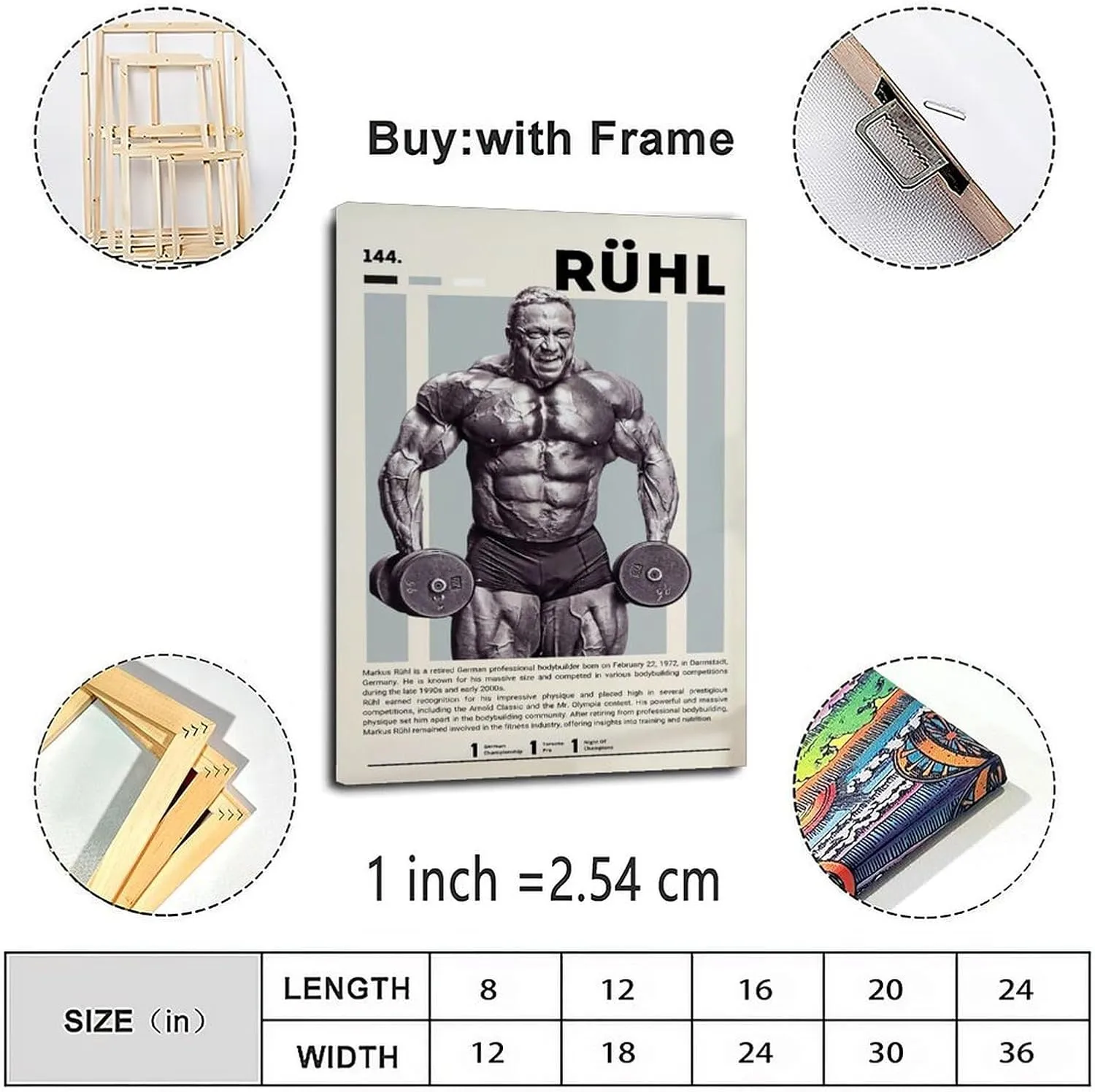 Markus Rühl Bodybuilder Poster 3 Canvas Painting Wall Art Poster for Bedroom Living Room Decor 16x24inch(40x60cm)