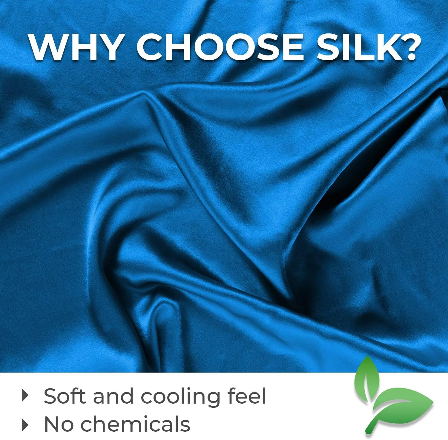 Mellanni Pure Silk Pillowcase Queen Size - Perfect for Hair and Skin, Preventing Wrinkles - Easy Care - Naturally Cooling Silk Pillow Cover with Hidden Zipper (Queen, Peacock Blue)