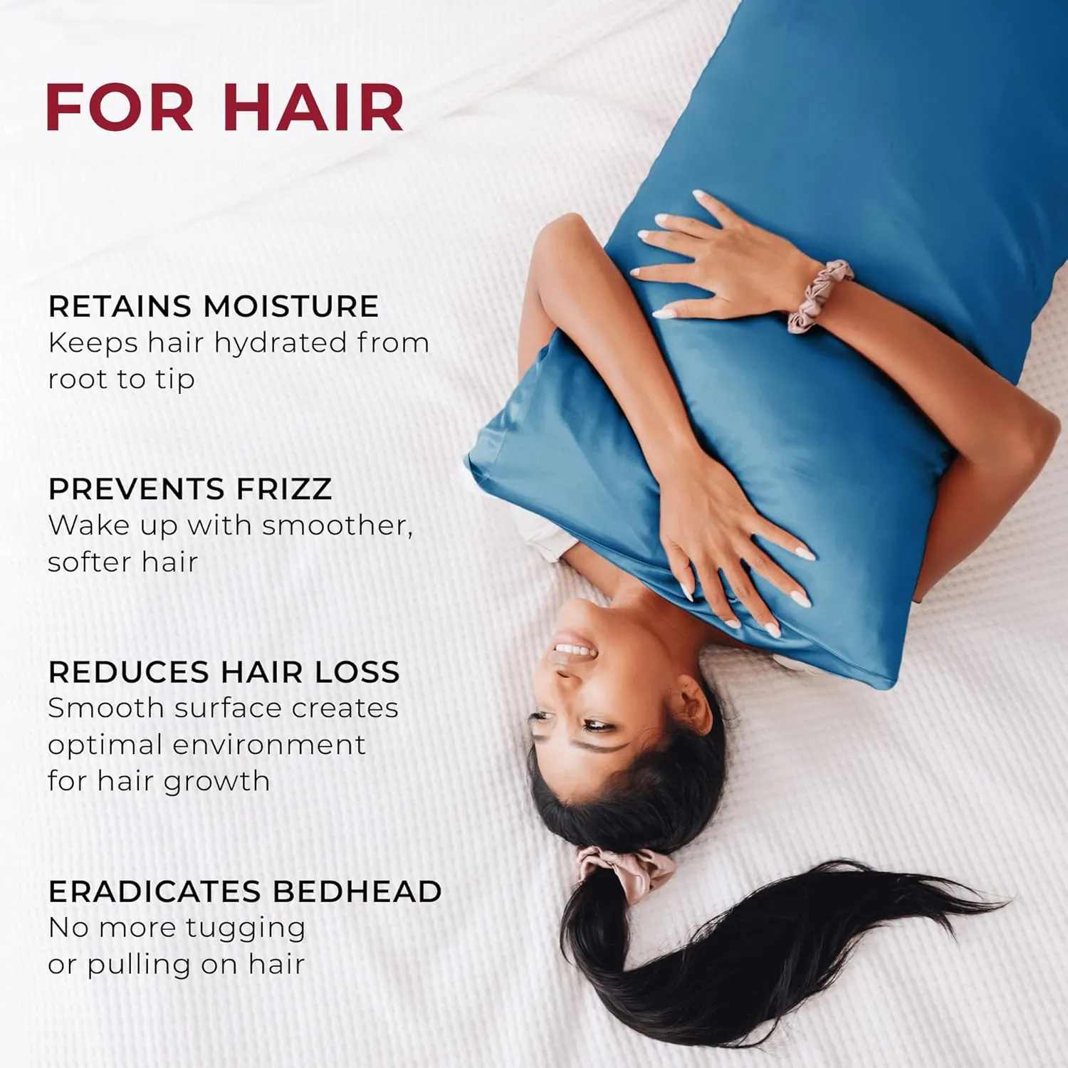Mellanni Pure Silk Pillowcase Queen Size - Perfect for Hair and Skin, Preventing Wrinkles - Easy Care - Naturally Cooling Silk Pillow Cover with Hidden Zipper (Queen, Peacock Blue)