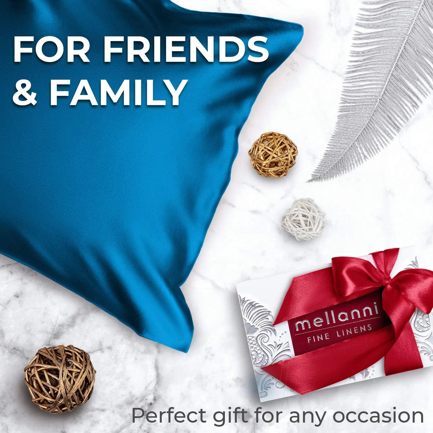 Mellanni Pure Silk Pillowcase Queen Size - Perfect for Hair and Skin, Preventing Wrinkles - Easy Care - Naturally Cooling Silk Pillow Cover with Hidden Zipper (Queen, Peacock Blue)