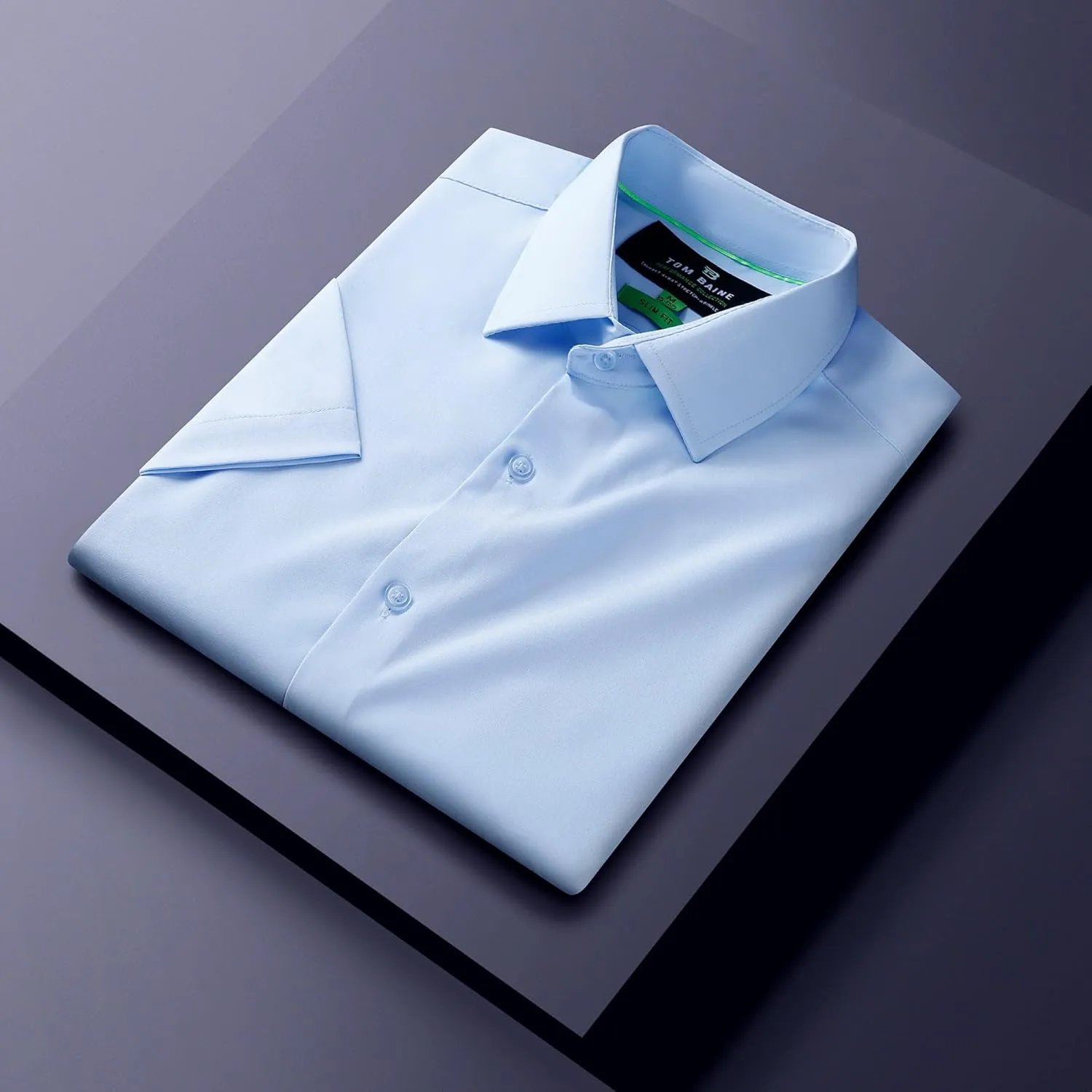 Men Slim Fit Performance Short Sleeve Button Down