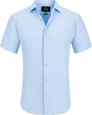 Men Slim Fit Performance Short Sleeve Button Down