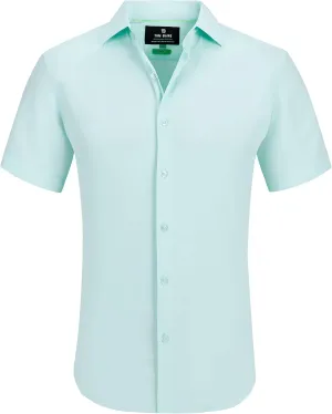 Men Slim Fit Performance Short Sleeve Button Down