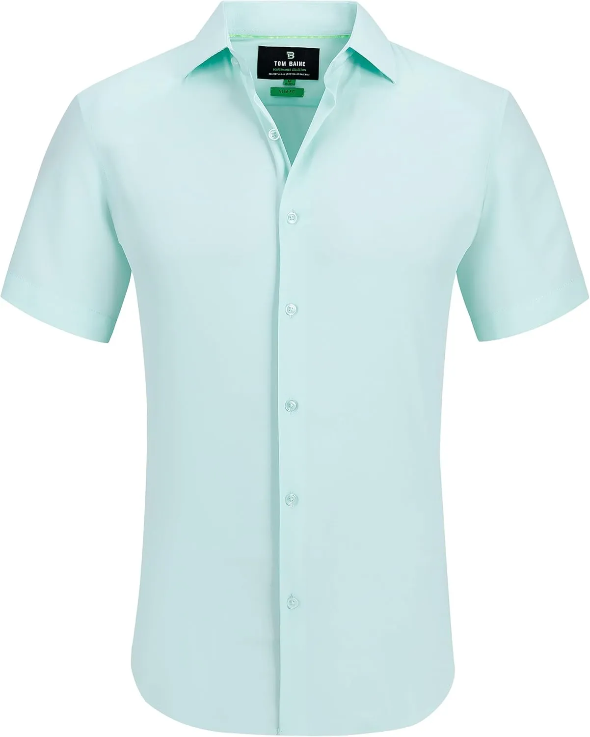 Men Slim Fit Performance Short Sleeve Button Down