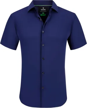 Men Slim Fit Performance Short Sleeve Button Down