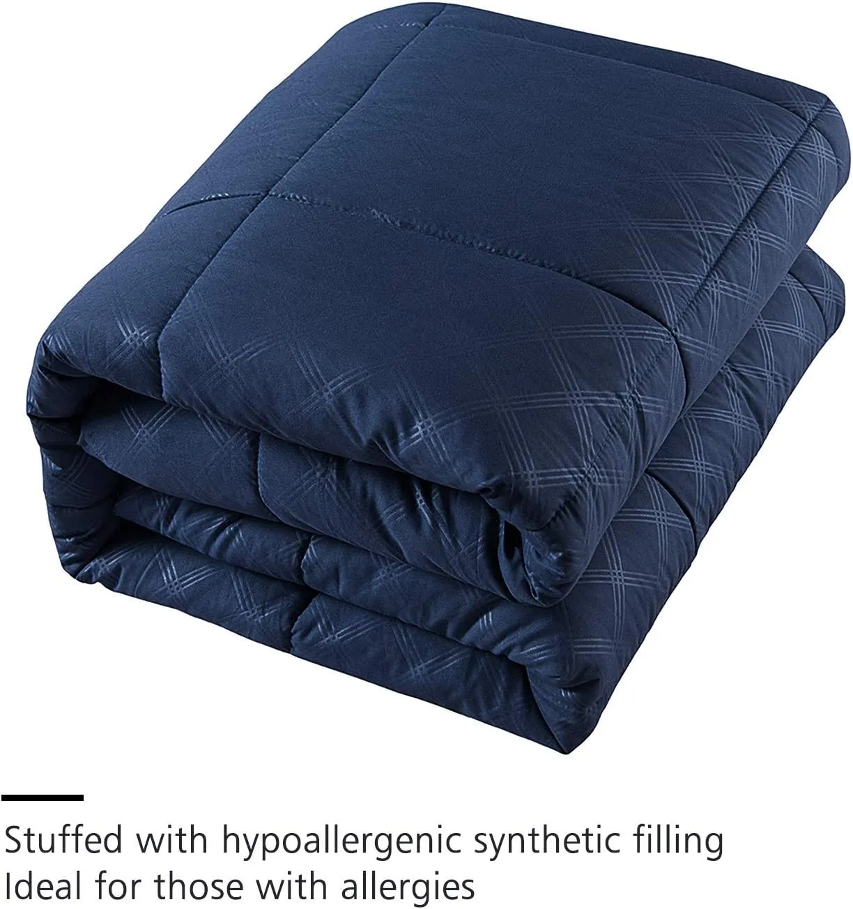 MERRY HOME King Size Comforter Set with Sheets for 14" Deep Pocket - 430GSM Heavyweight, Luxury 10 Piece Embroidered Bed in a Bag Comforter Sets with Decorative Pillow, Bedskirt, Shams, Navy