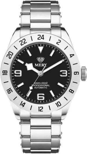 MERY Men's Sporty Automatic Watch NH35 Movement 39mm with Sapphire Crystal Luminous Hands 10Bar Waterproof Dress Business Style Wristwatches
