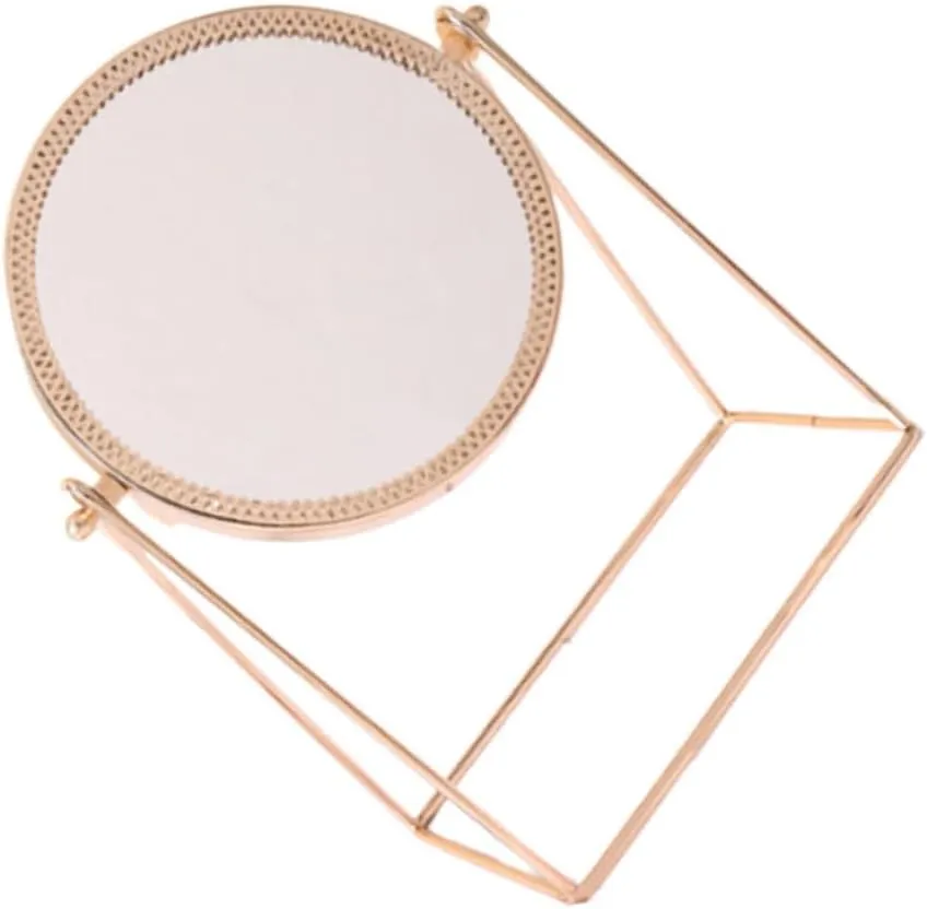 Metal Round Makeup Mirror Rose Gold Stylish Home Cosmetic Mirror for Girls and Women High Definition Compact and Practical Design for Easy Use and Decoration