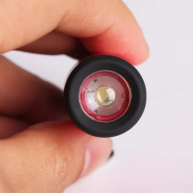 Mini LED Pocket Flashlight USB Rechargeable Portable Torch Waterproof Keychain Small Lantern White Light with Battery
