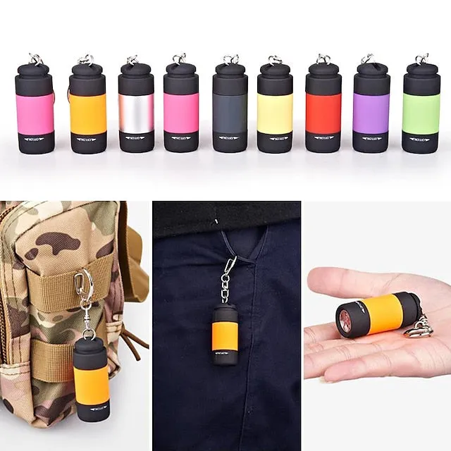 Mini LED Pocket Flashlight USB Rechargeable Portable Torch Waterproof Keychain Small Lantern White Light with Battery
