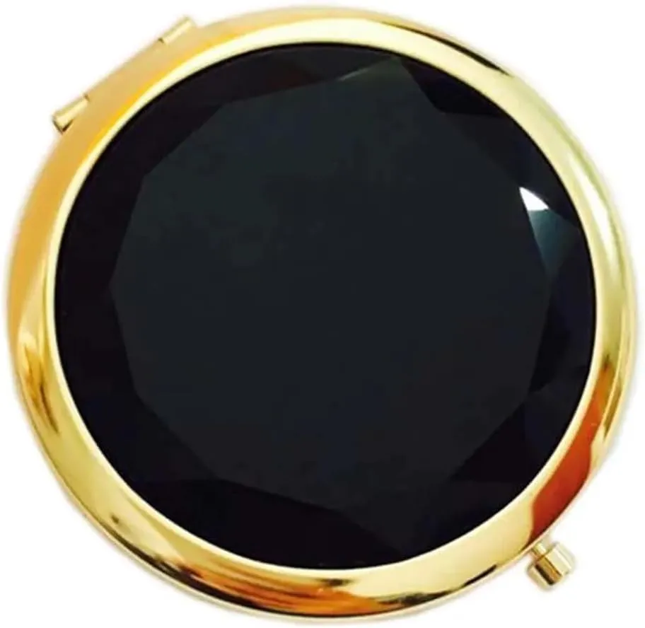 Mini Makeup Mirror 1Pc Makeup Mirror Portable Round Folded Compact Mirrors Gold Silver Pocket Mirror Making Up for Personalized Gift(Gold Green)